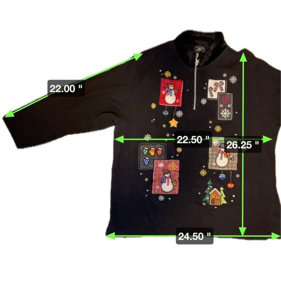 Designers Original Full Zip Embroidered Black Long Sleeve Sweater Sz 2X - Picture 6 of 6